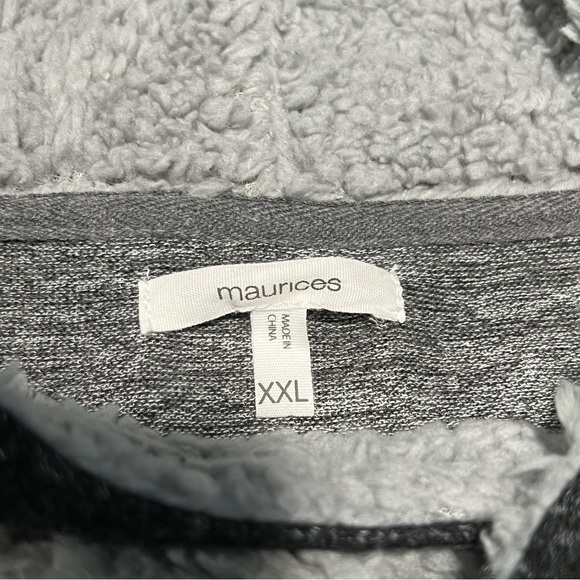 Women’s Maurices Hoodie Pullover Sweatshirt Plus Size XXL Gray Black Sherpa Hood - Picture 7 of 8